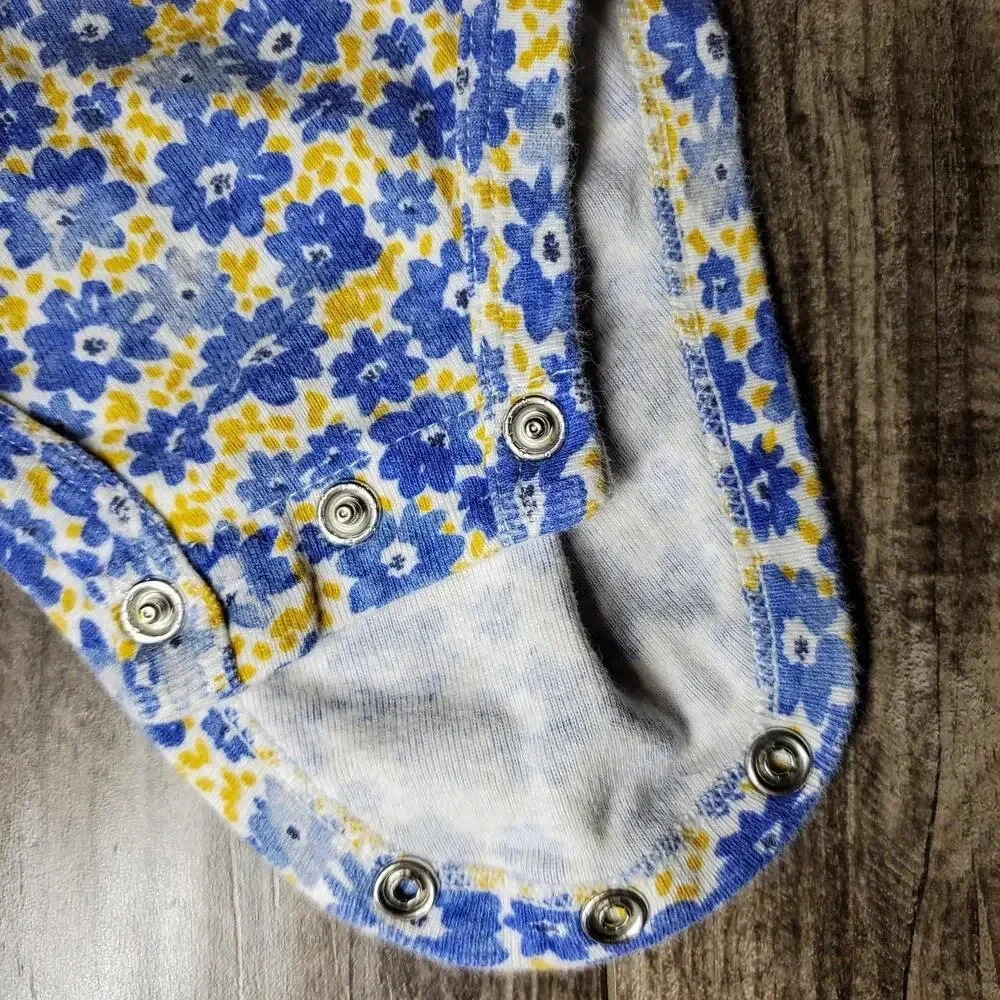 Carter's Baby Girl Blue and Yellow Floral Top Bodysuit 100% Cotton Size 9M NWOT